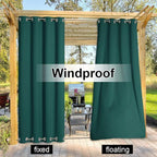 NICETOWN Outdoor Patio Curtain Extra Long Drape 120" L Waterproof/Windproof - Image 4