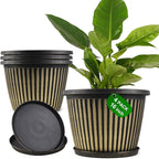 Large-Planter-Indoor-Outdoor Plant Pots, 16 inch 4 Pack Plastic Flower Pots by Myfeegoin