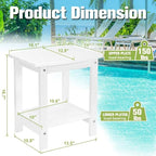 Y&M Outdoor Side Table, HIPS Adirondack Small Double Layer Table, Waterproof - Image 3