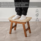 Foot Stool, Bamboo Small Sofa Foot Rest Under Desk, Extra Seating - Image 4