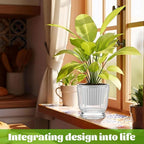 Set of 6 Self Watering Plant Pot 3 Sizes Plastic Double Layer Self Watering - Image 5
