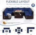NICESOUL Large Size 9 Pcs Outdoor Patio Sectional Sofa Set - Image 4