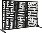 Oakland Living 6 ft. X 4 ft. Black Freestanding Metal Privacy Screen Room - Image 4