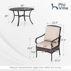 PHI VILLA 5-Piece Outdoor Dining Sets, All-Weather Patio Table and Chairs Set - Image 2