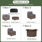 Aoxun 12 Piece Patio Furniture Set - Image 5