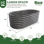 A ANLEOLIFE 6X3X2 ft Galvanized Raised Garden Beds Outdoor, Oval Large Metal - Image 3