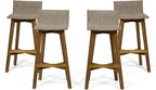 Christopher Knight Home La Brea Outdoor Acacia Wood and Wicker Barstools by ChristopherKnightHome