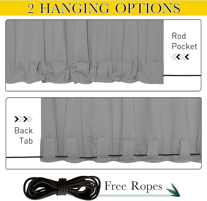 NICETOWN 2 Panels Outdoor Curtains - Image 4