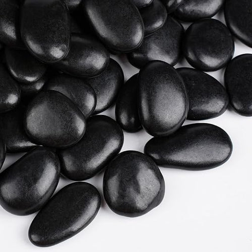 5 lbs Black Rocks for Planters, Polished Garden Stones for Outdoor Landscaping by OutdoorD%C3%A9cor