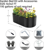 Garden Box Raised Flower Bed Galvanized Metal Planter Round Raised Garden Bed - Image 2