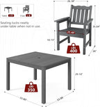 Stoog All-Weather Patio Dining Sets, 5 Pieces Outdoor HIPS Dining Table - Image 5