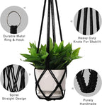 YIBOT 3 Pack Black Macrame Plant Hanger Indoor Hanging Planter Basket - Image 2