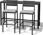 Crestlive Products Outdoor Bar Table and Chairs Set, 3 Piece Outside Patio Bar - Image 9