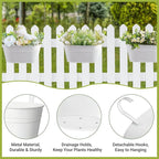 Dahey 3 Pcs 10.5 Inch Metal Iron Hanging Flower Pots - Image 3