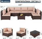 Amopatio Outdoor Patio Furniture Set 7 Pieces Patio Conversation Set Sectional - Image 6