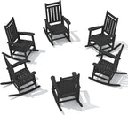 SERWALL HDPE Outdoor Rocking Chair Set of 6, Patio Rocking Chairs by SERWALL