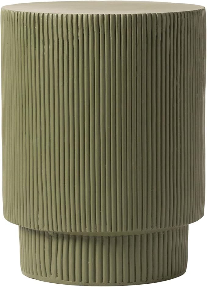 LeisureMod Modern Side Table Round Fiberstone Top Accent End Table by LeisureMod
