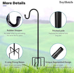 Shepherd Hooks for Outdoor, 1 Pack 46 Inch Bird Feeder Pole - Image 2