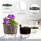 6 Pcs Clear Self Watering Pots for Indoor Outdoor Plants Flowers, 2 Each of 4 - Image 3