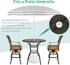 VIVIJASON 3-Piece Outdoor Swivel Bar Stools Set, All Weather Cast Aluminum - Image 5