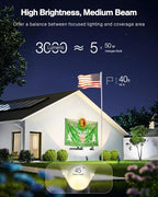 HIBOITEC 2 Pack 30W Outdoor LED Spot Lights 120V Plug in Flag Pole Light 3000LM - Image 2