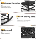 Patio Rocking Chair Outdoor Set of 1, Weather Resistant Poly Resin Oversized - Image 4