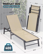 Chaise Lounge Chair Outdoor Aluminum Patio Lounge Chair - Image 2