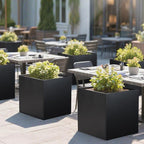 Galvanized Steel Planter Box 26Inch Black Metal Planter Large Square Indoor - Image 5