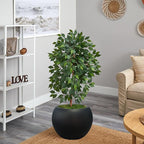13.5 H x 17" Dia Round Fiberstone Planter - Image 4