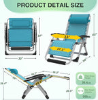 Suteck Oversized Zero Gravity Chair, 33In XXL Lounge Chair w/Removable - Image 2