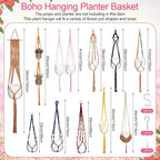 Hoteam 12 Pcs Macrame Plant Hangers Macrame Hanging Planters - Image 2
