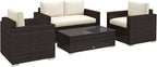 Outsunny 4 Piece Wicker Patio Furniture Set - Image 9