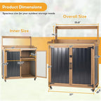 Potting Bench Table & Outdoor Storage Cabinet - Image 2