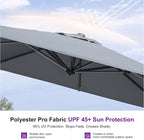 PURPLE LEAF 10 Feet Patio Umbrella Outdoor Cantilever Square Umbrella Aluminum - Image 5