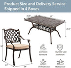 7-Piece Cast Aluminum Patio Furniture, Patio Dining Set - Image 6