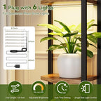 C1 Plant Stand Indoor with 6 Grow Lights, 6 Tiered Large Metal Plant Stand - Image 3