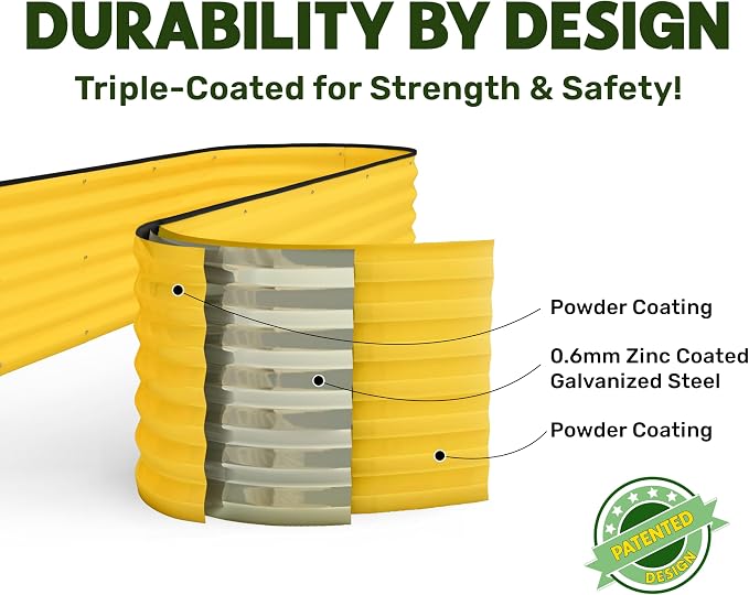 9-in-1 Galvanized Steel Raised Garden Bed // 8×2×1.5 ft Modular Planter - Image 5