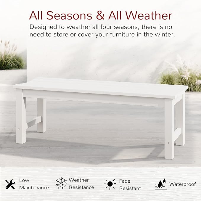 Stoog Outdoor Bench Set of 2, 2-Person Backless Outdoor Benches Weatherproof - Image 4