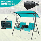 Tangkula 2 Person Porch Swing, Pivot Storage Table, Cooler Bag, 2 Cup Holders - Image 4