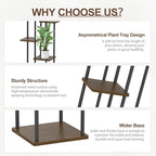6 Tier Plant Stand Indoor Outdoor, Tall Metal Wood Muti-Level Planter Shelf - Image 3