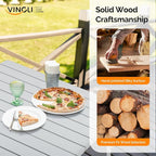 VINGLI Rectangular Outdoor Dining Table, Solid Cedar Wood Patio Table - Image 4