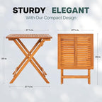 IDZO Legolas FSC Acacia Wooden Folding Table, Heavy Duty 270lbs Capacity - Image 2