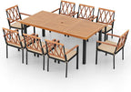Tangkula 9 Pieces Patio Dining Set, Outdoor Acacia Wood Table and Chairs - Image 7