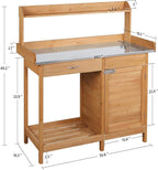 Yaheetech Outdoor Garden Potting Bench Table Work Bench Metal Tabletop - Image 3