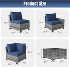 Aoxun 12 Pieces Patio Furniture Set Wicker Rattan Outdoor Sectional - Image 8