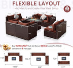 NICESOUL Modern 9 Pcs Patio Sectional Sofa Set - Image 4