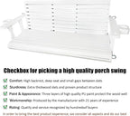 Wooden Porch Swing 3-Seater, High Backrest and Deep Seat, Bench Swing - Image 4