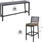 Outdoor Patio Bar Set, Bar Height Patio Dining Set, Weather-Resistant Bistro - Image 7