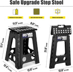 Delxo 17.5 Inch Folding Step Stool, Foldable Stool - Image 2