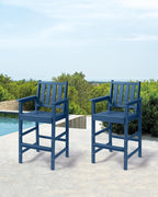 Adirondack Bar Chair Set of 2, HDPE Tall Adirondack Chairs Bar Stools - Image 2